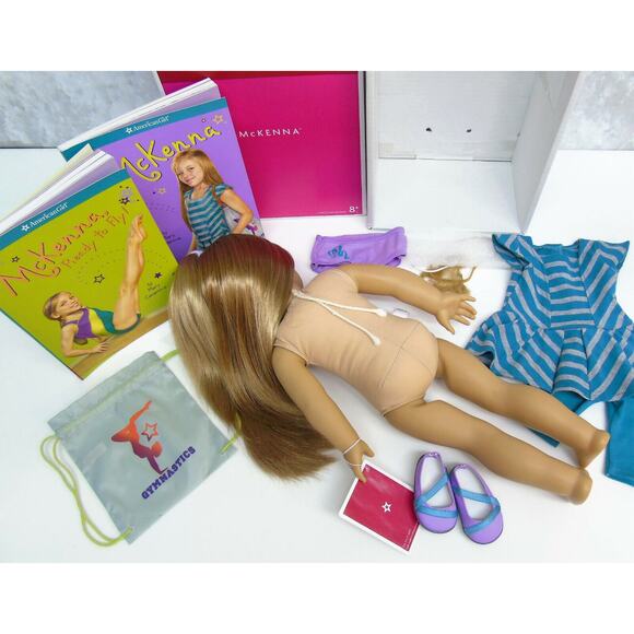 American Girl DOLL MCKENNA In Meet Outfit 2 Book GOTY 2012 Gymnastics Bag BOX! - Picture 8 of 12